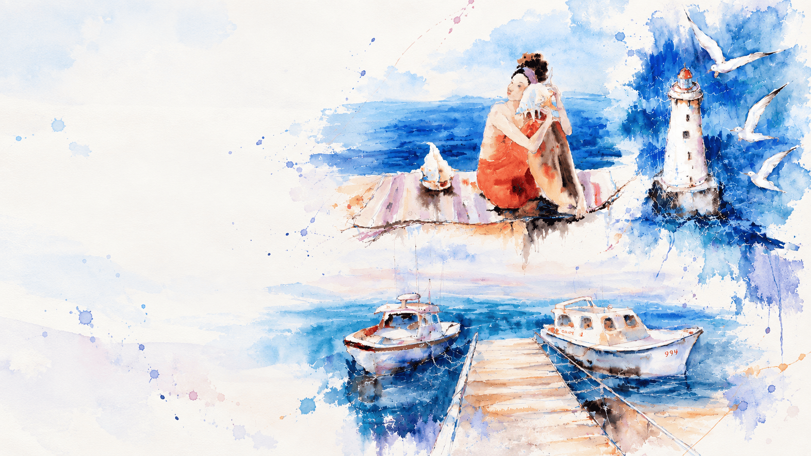 Sea-Inspired Watercolor Surrealism — collection by Olga Sova